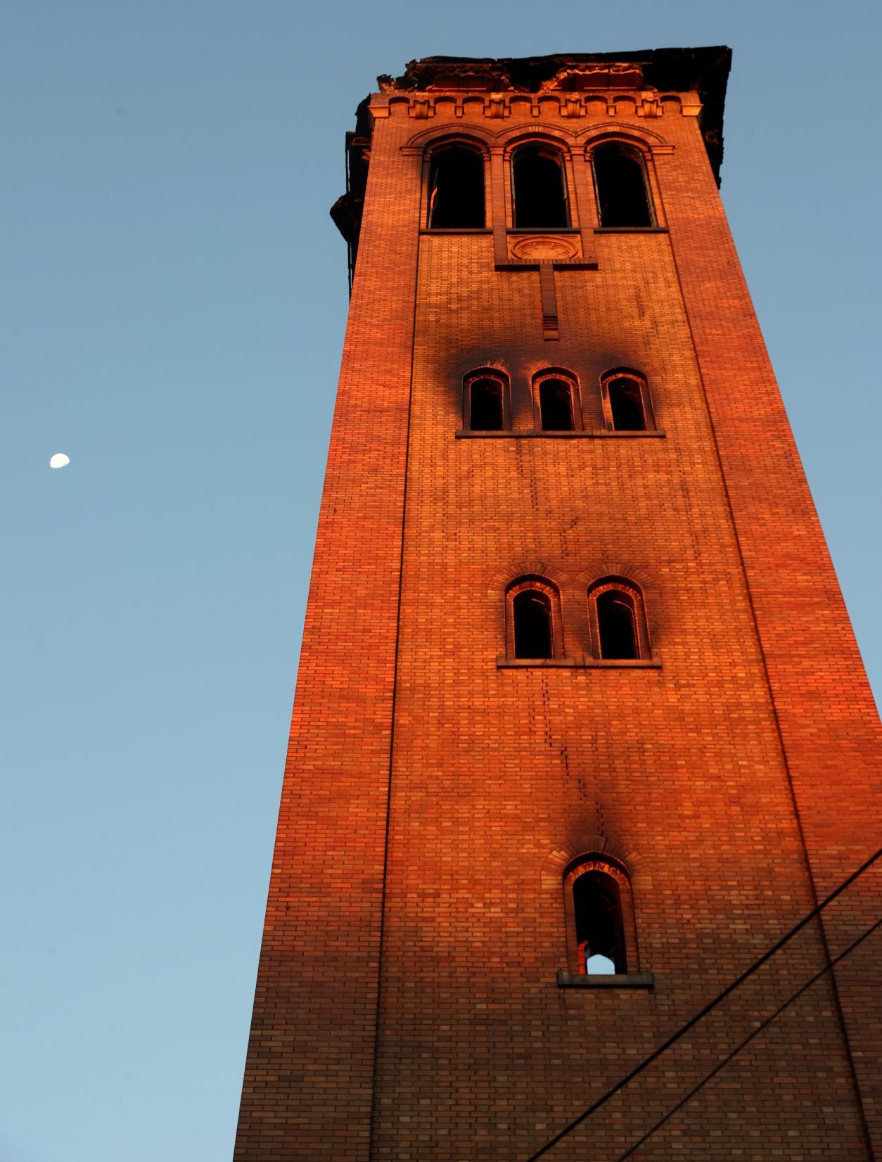 Bell tower at vacant church damaged after overnight fire